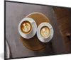 MuchoWow® Gerahmtes Poster Zwei Tassen Kaffee mit Latte Art Produktbild-Vorschau 1