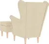 vidaXL Fauteuil avec repose-pieds Crème Tissu Voir les images du produit 6
