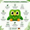 wiztex Grüne Owl Kuscheltier - 20 cm Duolingoo Cartoon Eule Produktbild-Vorschau 5