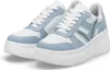 A pair of blue and white sneakers on a white background. Produktbild-Vorschau