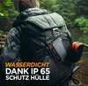 A person wearing a backpack in a natural outdoor setting. Produktbild-Vorschau