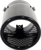 A close-up, front-facing view of a black exhaust tip with a perforated inner lining. Podgląd zdjęcia produktu