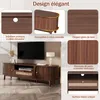 OKWISH Meuble TV Bas - avec Tiroirs et Portes, Rotin en MDF Voir les images du produit 5