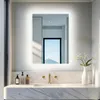 A modern bathroom vanity with a lighted mirror, sink, and faucet. Podgląd zdjęcia produktu
