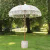 Sonnenschirm Bali Schirm 180 cm Weiß, Gold Bemalung Produktbild-Vorschau 1