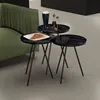 Satztisch ’Ølgod’ 3er Set rund Marmor-Optik Schwarz Produktbild-Vorschau 1