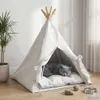 Pet teepee s polštářem Bílá 50 x 50 x 60 cm Polyester Náhled obrázku produktu 2