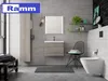 A modern bathroom with a vanity, toilet, and shelving. Náhľad obrázku produktu