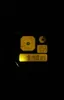 A digital watch face illuminated in the dark. Produktbild-Vorschau
