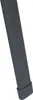 A close-up view of the bottom section of a dark gray chair leg with a black plastic foot. Produktbild-Vorschau