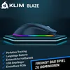 A gaming mouse with RGB lighting is displayed on a glowing platform against a dark, futuristic background. Produktbild-Vorschau