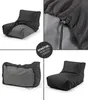 A collage of four images showing a bean bag chair and its protective cover. Produktbild-Vorschau