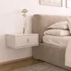 Nachttisch Hängend Weiß Gold  42x30x45 cm mit 1 Schublade – Produktbild-Vorschau 3