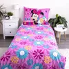 A Disney Minnie Mouse themed duvet cover and pillowcase set laid out on a bed. Produktbild-Vorschau