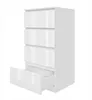 A white chest of drawers with four drawers, one of which is partially open. Produktbild-Vorschau