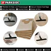 A collage of images showing vacuum cleaner dust bags and their application in different environments. Produktbild-Vorschau