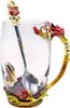Teetasse aus Glas Rote Rose Glasklare Neuheit Glas Teetasse Produktbild-Vorschau 1
