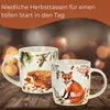 Herbst Tassen 4er Set Fuchs & Igel, 350 ml Kaffeetasse aus Produktbild-Vorschau 4