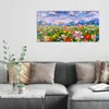DEQORI Glasbild Echtglas 100x50 cm 'Blumenwiese und Berge' Produktbild-Vorschau 3