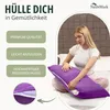set di 2 copricuscini 100% cotone 40x80 cm Viola Anteprima dell’immagine prodotto 5
