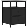 A black bedside table with two drawers is shown against a white background. Náhled obrázku produktu