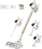 A white cordless vacuum cleaner with accessories is displayed against a white background. Podgląd zdjęcia produktu