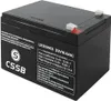 A black gel battery with labels and connectors. Voir les images du produit