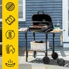 Holzkohlegrill Grillwagen mit Ablagen Gartengrill Camping Produktbild-Vorschau 5