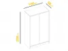 A line drawing of a wardrobe with dimensions indicated by text and lines. Produktbild-Vorschau