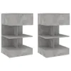 vidaXL Tables de nuit 2 pcs. Gris béton 40x35x65 cm Voir les images du produit 4