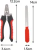 A size chart showing two pet grooming tools with dimensions indicated. Náhľad obrázku produktu