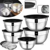 Salatschüssel 5er Set, Edelstahl Schüssel mit luftdicht Produktbild-Vorschau 1
