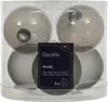 6er Set Glas Weihnachtskugeln Mattgrau 6cm - Moderne Deko Produktbild-Vorschau 1