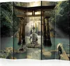 5-teiliger Doppelseitiger Vlies Paravent - Buddha Smile II Produktbild-Vorschau 1