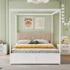 Letto a baldacchino Sweiko 140x200 cm con ampi cassetti e Anteprima dell’immagine prodotto 3