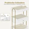 Servierwagen mit Rollen & Schublade, Rollwagen, Weiß-Gold, Produktbild-Vorschau 6