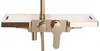 A close-up studio shot of a gold-colored shower faucet set. Podgląd zdjęcia produktu