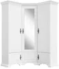 A white corner wardrobe with three doors, one of which has a mirror. Náhľad obrázku produktu