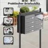 Wiltec 8er Briefkastenanlage schwarz 945 x 270 x 1500 mm, Produktbild-Vorschau 4