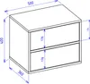 A technical drawing of a nightstand with dimensions. Náhľad obrázku produktu
