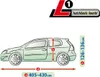 Diagram showing car dimensions for a car cover, with branding and product type. Voir les images du produit