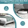 A bed frame with a robot vacuum cleaner underneath, illustrating the space available for storage and cleaning. Náhľad obrázku produktu