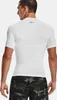 A man wearing a white short-sleeved compression shirt and camouflage shorts, viewed from the back. Produktbild-Vorschau