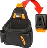 A black and orange tool pouch with a clip attachment system shown separately. Produktbild-Vorschau