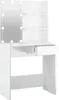 Tavolino da toilette con LED bianco lucido 74,5x40x141 cm Anteprima dell’immagine prodotto 3