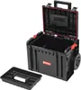 A black rolling tool cart with the lid open, and a separate tray in front of it, on a white background. Anteprima dell’immagine prodotto