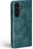 A teal-colored flip case for a smartphone is shown from a side angle. Produktbild-Vorschau