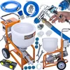 A collection of tools and equipment for a plastering machine, laid out against a white background. Anteprima dell’immagine prodotto
