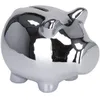 H&S Dekoration Spardose Schwein 115x9x9 cm Keramik silber Produktbild-Vorschau 2
