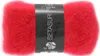 A ball of red yarn with a black label wrapped around it. Produktbild-Vorschau